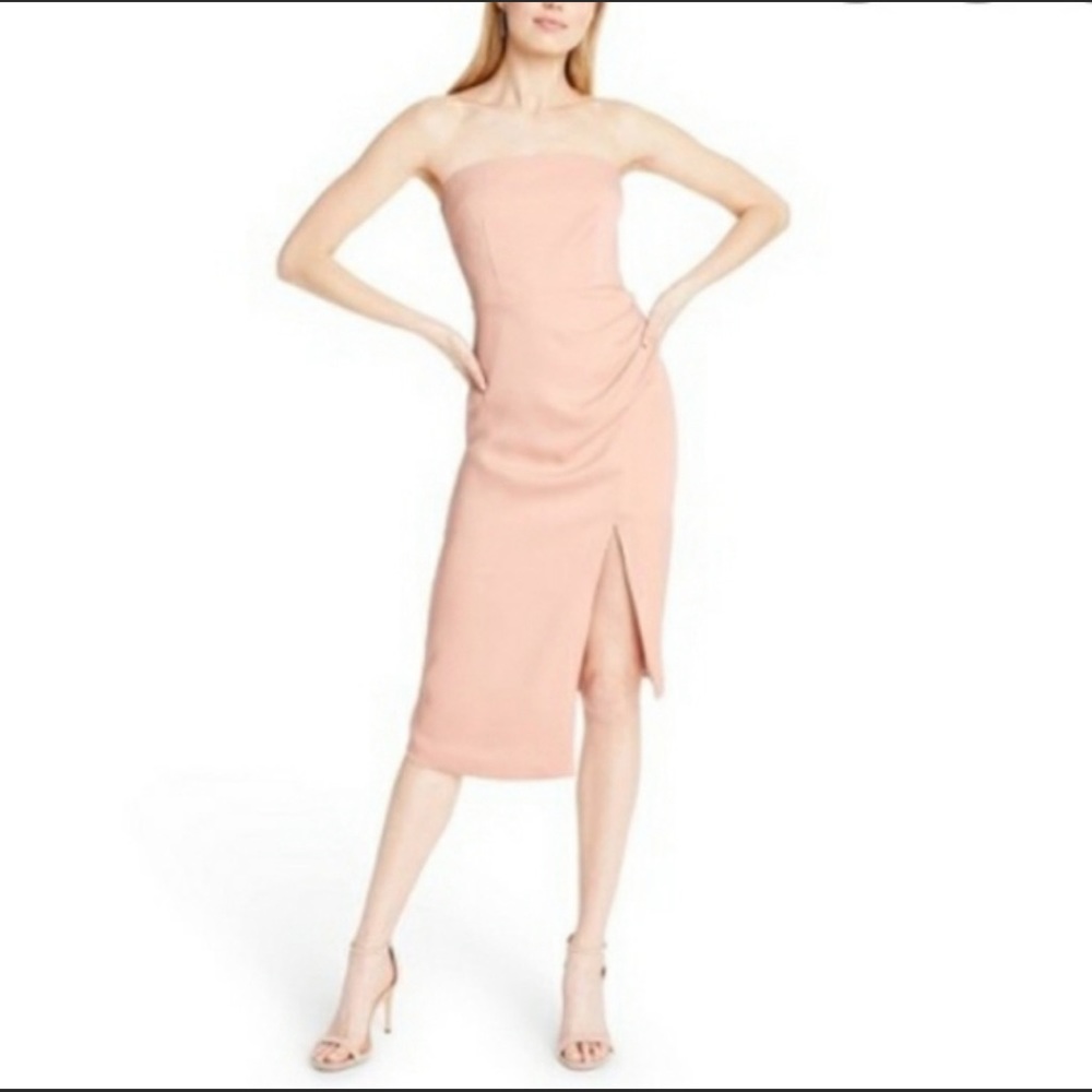 Cushnie x Target pink Strapless Side-Slit Dress